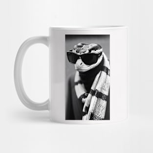 Portrait of a Snake Wearing Scarf Mug